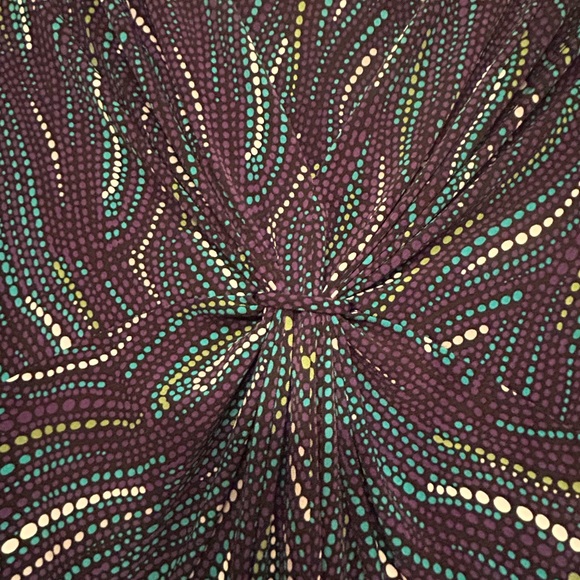 Chaus Women XL Blouse, Black/ Navy, Purple Geometric Design 3/4 Sleeve - Picture 2 of 6